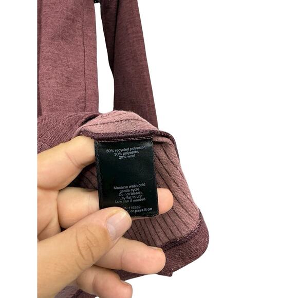 Nau Womens Wool Blend Half Zip Base Layer Top Brown Rose Womens XS - Picture 4 of 9